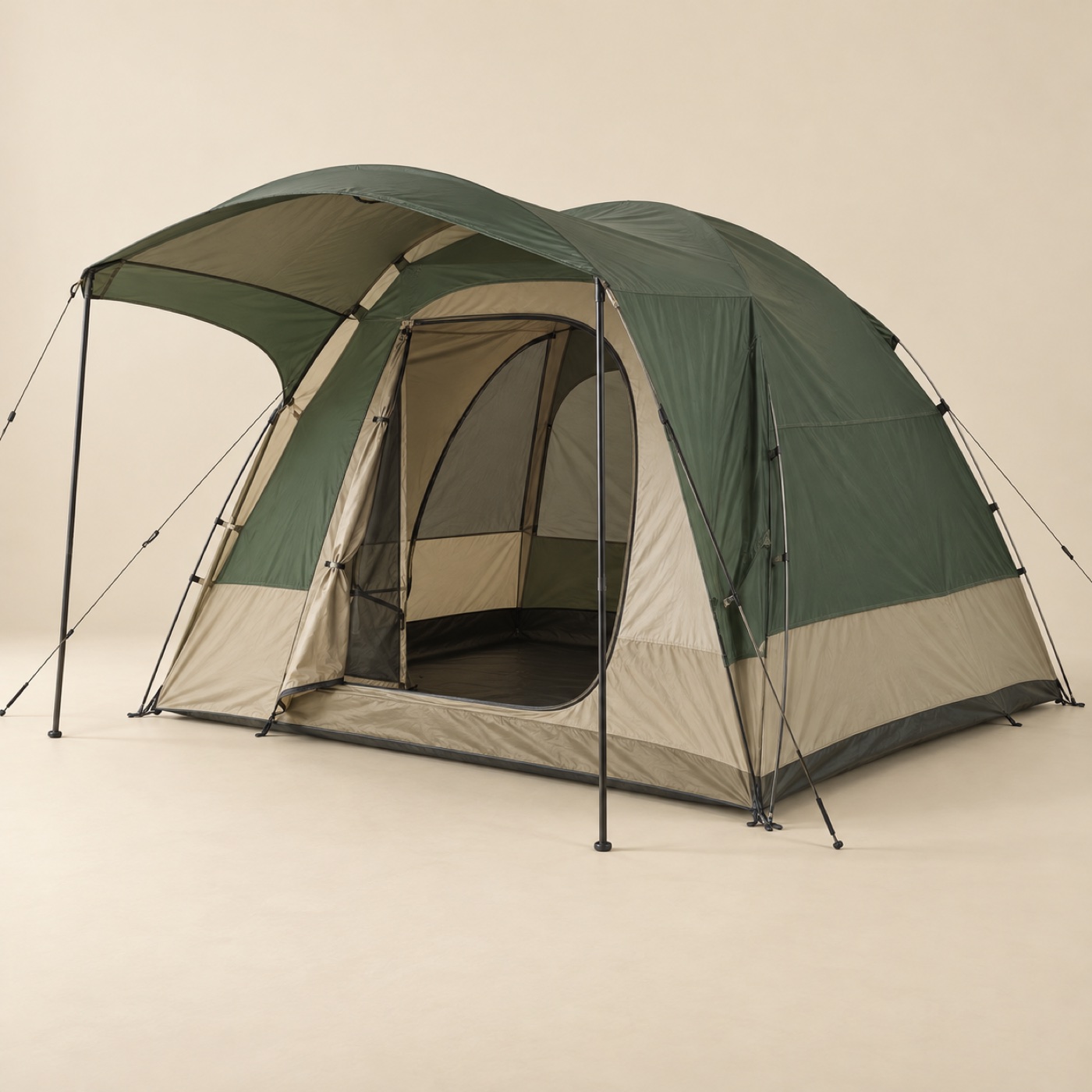 Basecamp 4 family dome tent with covered porch