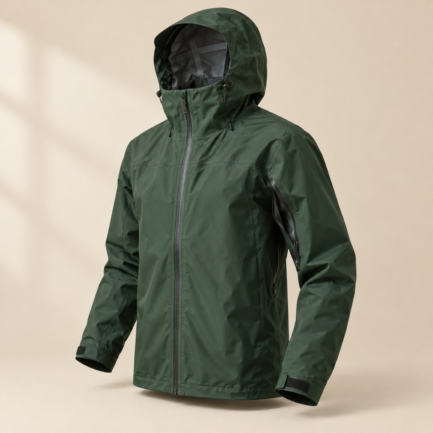 Stormline rain shell jacket in forest green